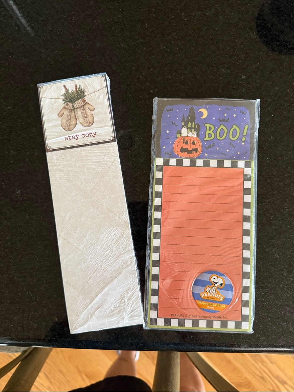 Halloween Boo! and Stay Cozy- 2 magnetic list pads